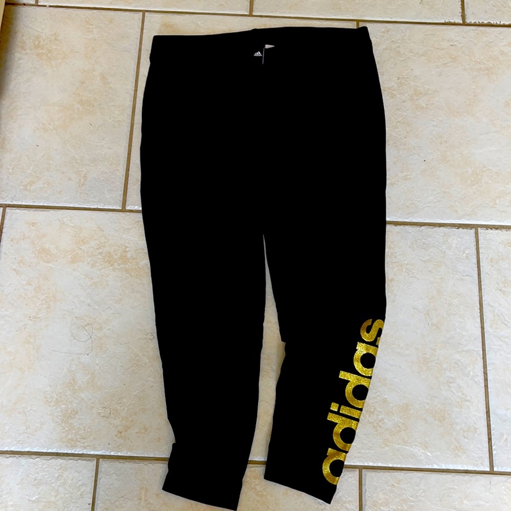 Adidas, black leggings, sz lg